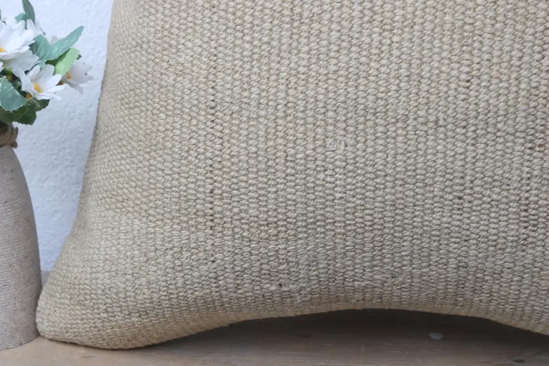20x20 Beige Cushion Case, Floor Cushion, Pillow Sham, Throw Kilim Pillow, Pillow for Sofa, Decorative Pillow Sham, Kilim Pillow - 3