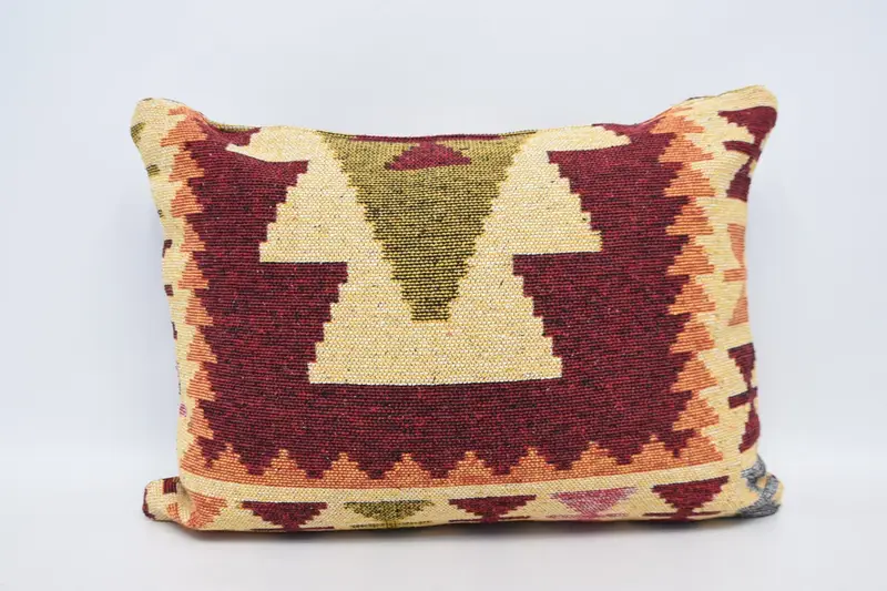 Home Decor Pillow, Rustic Pillow, Crochet Pattern Cushion, 20x28 Red Pillow Sham, Cushion Case, Vintage Pillow, Vintage Kilim Pillow - 1