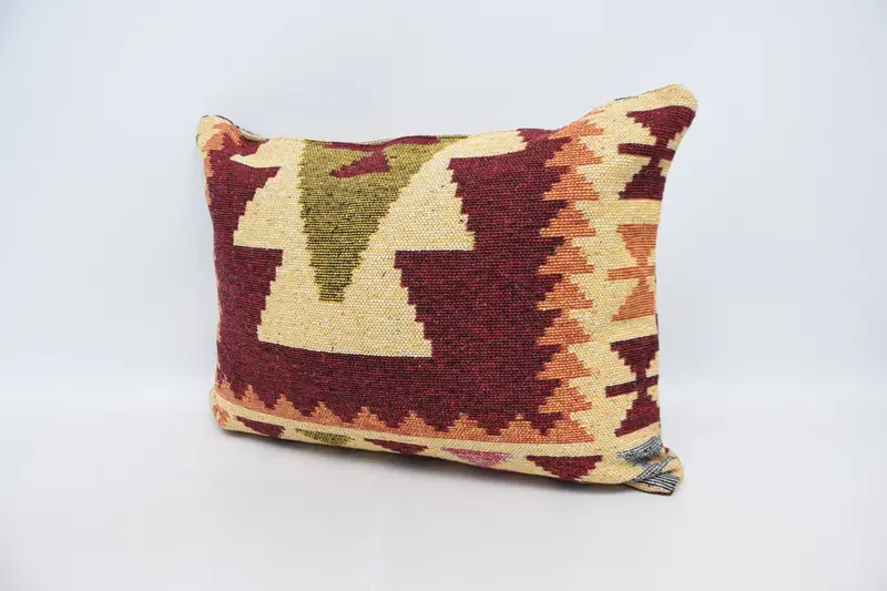 Home Decor Pillow, Rustic Pillow, Crochet Pattern Cushion, 20x28 Red Pillow Sham, Cushion Case, Vintage Pillow, Vintage Kilim Pillow - 4