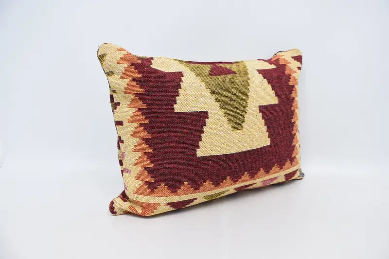 Home Decor Pillow, Rustic Pillow, Crochet Pattern Cushion, 20x28 Red Pillow Sham, Cushion Case, Vintage Pillow, Vintage Kilim Pillow - 3