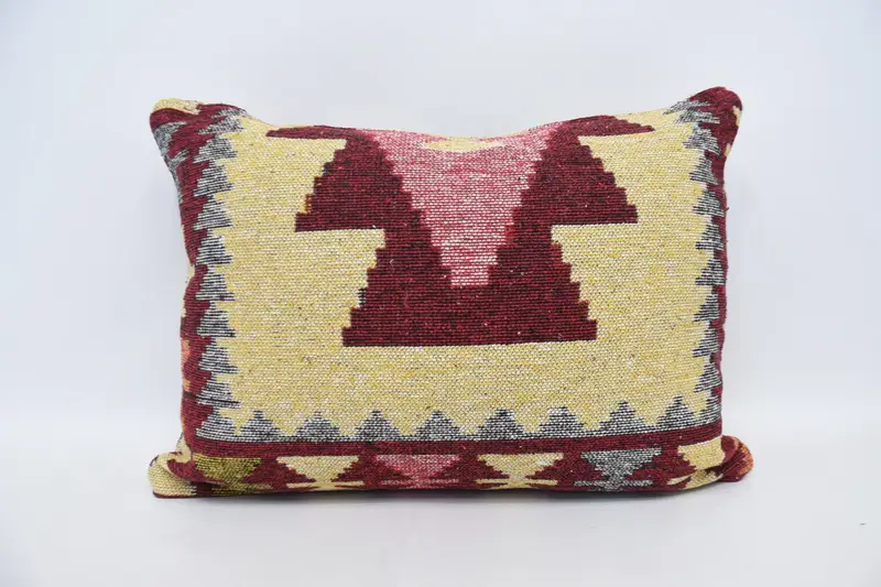 Home Decor Pillow, Rustic Pillow, Crochet Pattern Cushion, 20x28 Red Pillow Sham, Cushion Case, Vintage Pillow, Vintage Kilim Pillow - 6
