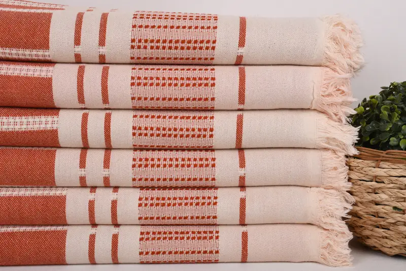 Wedding Towel, Handwoven Turkish Towel, Personalize Gift, Bridal Shower Favors, Turkish beach towel, Quick-dry peshtemal, 68x36 Cotton Striped Towel - 3