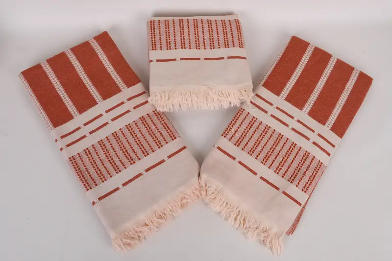 Wedding Towel, Handwoven Turkish Towel, Personalize Gift, Bridal Shower Favors, Turkish beach towel, Quick-dry peshtemal, 68x36 Cotton Striped Towel - 7