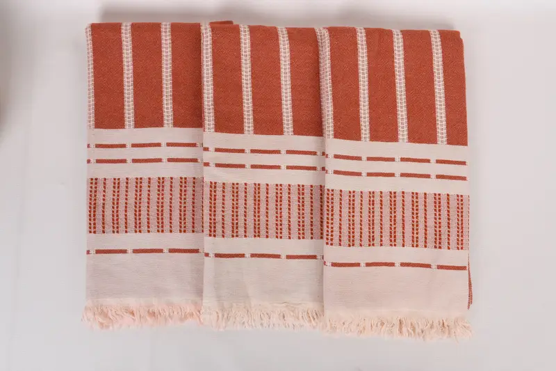 Wedding Towel, Handwoven Turkish Towel, Personalize Gift, Bridal Shower Favors, Turkish beach towel, Quick-dry peshtemal, 68x36 Cotton Striped Towel - 8