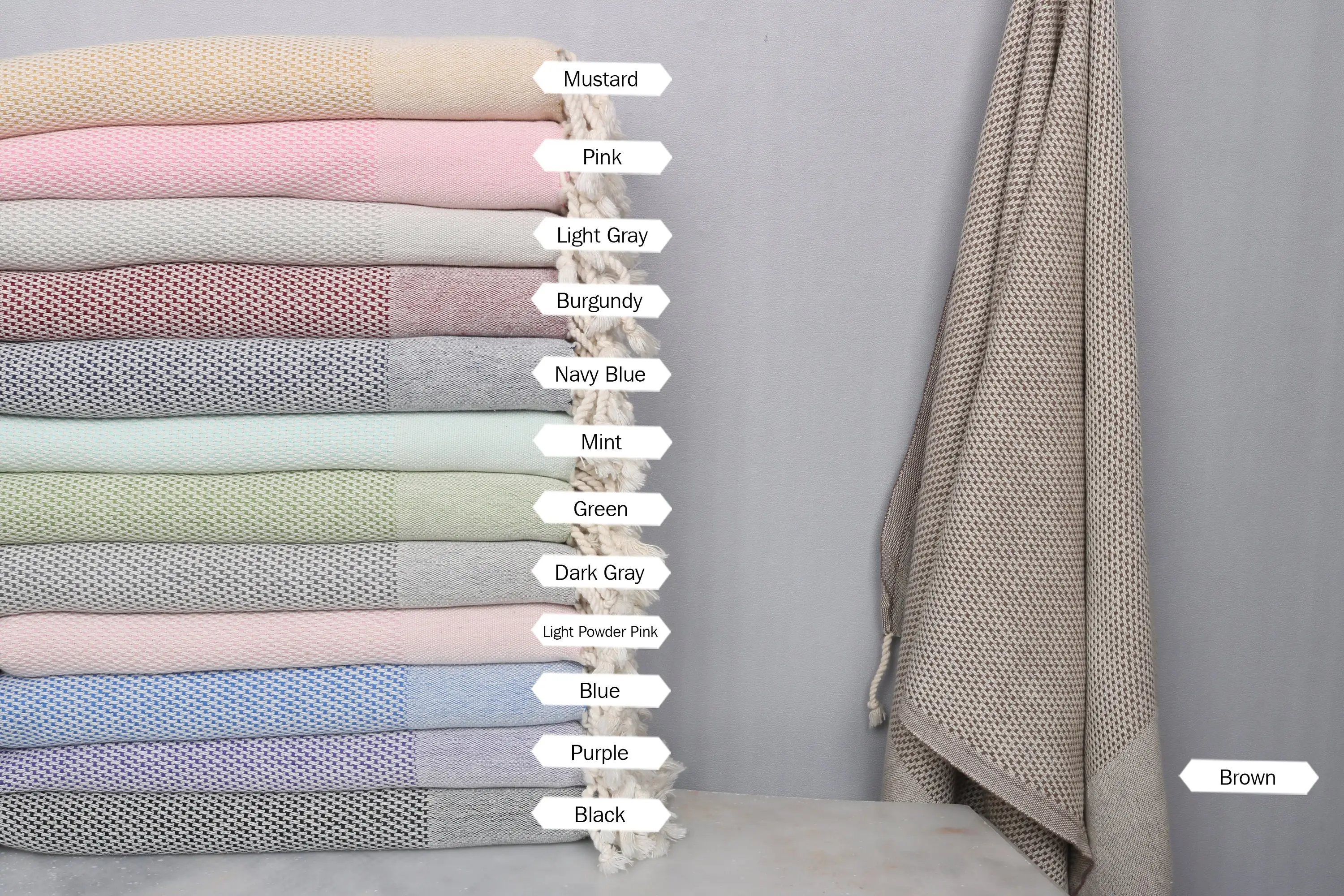 Personalized 24x44 Turkish Cotton Hand Towel, Polka Dot Kitchen Gift - 1