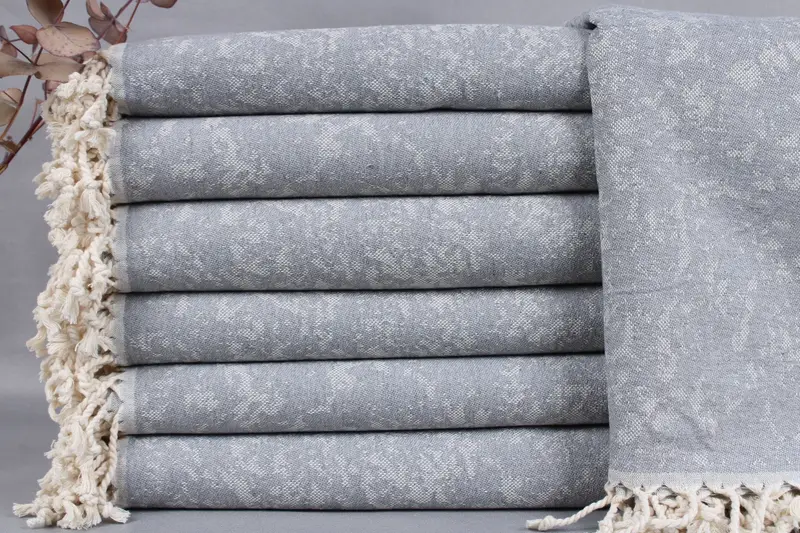 Organic Cotton Towel Animal Print Dark Gray, Bath Towel 40x71 Inches