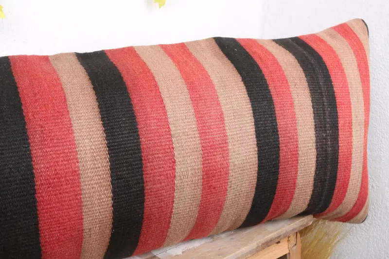 Outdoor Cushion Cover, Turkish Kilim Pillow, Pillow Case, Luxury Pillow Case, 16x48 Red Pillow Cover, Kilim Cushion Sham, Home Decor Pillow - 4