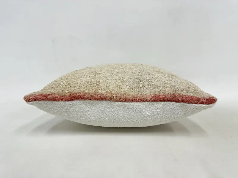16x16 Beige Pillow Case, Cushion Case, Neutral Cushion Case, Outdoor Throw Cushion, Boho Pillow, Pillow for Sofa, Handmade Kilim Cushion - 5