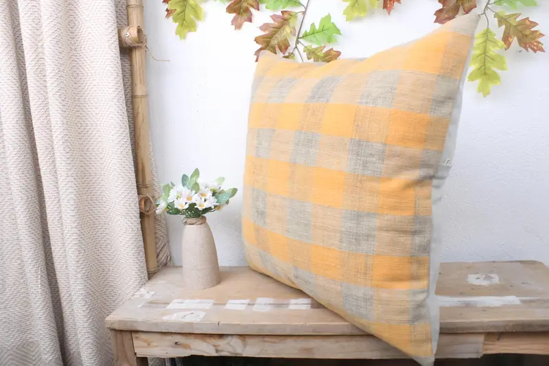 Pillow Case, Wholesale Pillow Case, 20x20 Yellow Pillow Case, Vintage Kilim Throw Pillow, Boho Pillow, Throw Kilim Pillow, Garden Cushion - 4