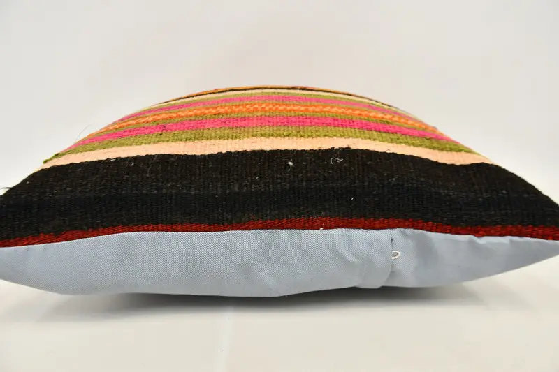Kilim Cushion Sham, Wool Kilim Pillow Pillow Sham, Home Decor Pillow, Antique Pillows, 24x24 Orange Cushion, Anatolian Pillow Cover, Pillow - 6