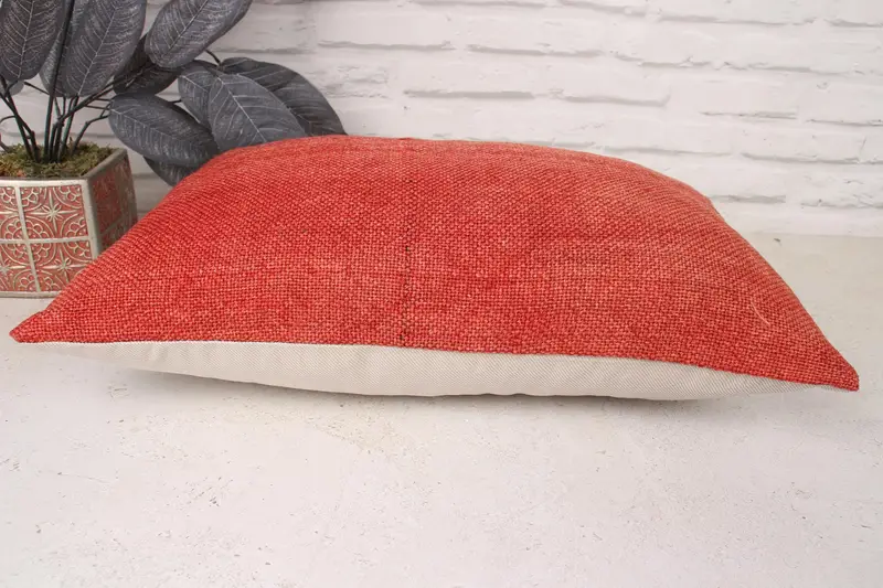 Anatolian Pillow, Home Decor Pillow, 12x20 Red Pillow, Antique Pillows, Cushion, Kilim Rug Pillow Case, Pillow for Couch, Cotton Pillow Cover - 5