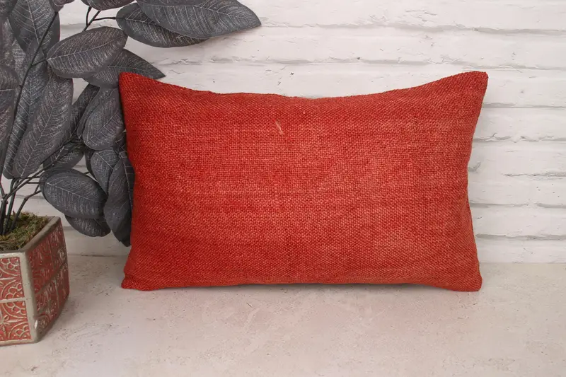 Anatolian Pillow, Home Decor Pillow, 12x20 Red Pillow, Antique Pillows, Cushion, Kilim Rug Pillow Case, Pillow for Couch, Cotton Pillow Cover - 1