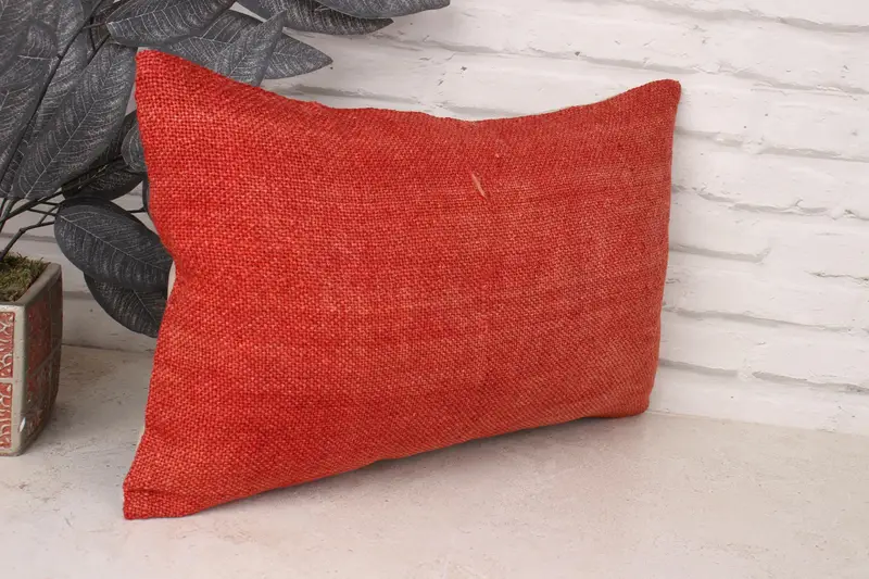 Anatolian Pillow, Home Decor Pillow, 12x20 Red Pillow, Antique Pillows, Cushion, Kilim Rug Pillow Case, Pillow for Couch, Cotton Pillow Cover - 3