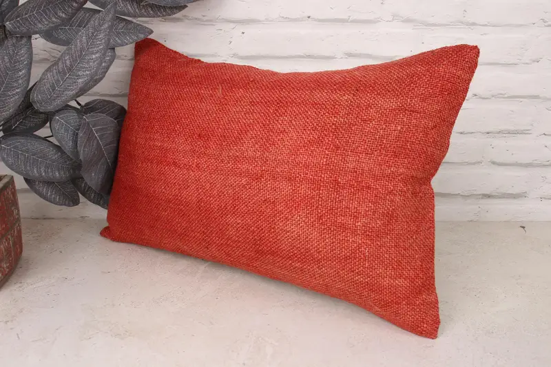 Anatolian Pillow, Home Decor Pillow, 12x20 Red Pillow, Antique Pillows, Cushion, Kilim Rug Pillow Case, Pillow for Couch, Cotton Pillow Cover - 4
