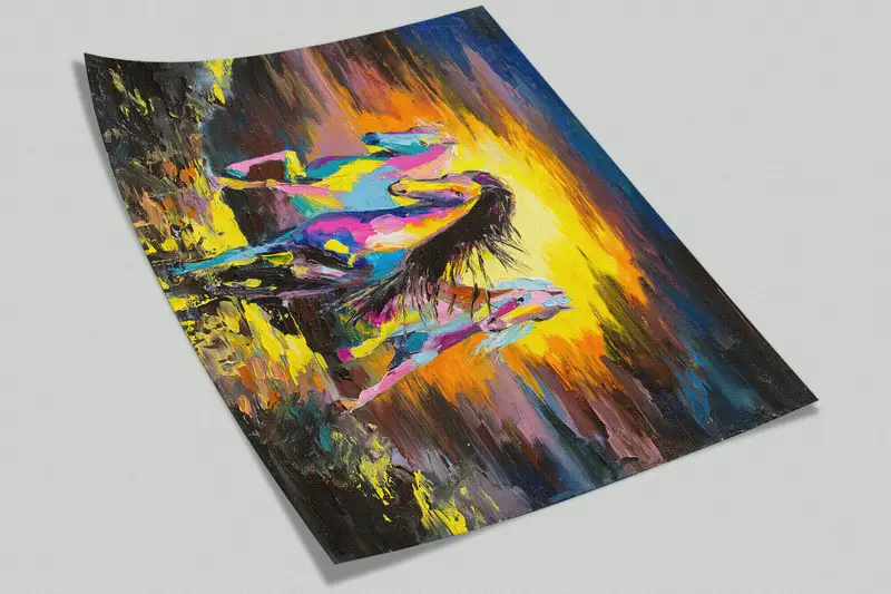 Bright Wall Paper,Horse Wall Print,Paper Wall Art ,Running Horse Painting,Custom Wall Paper,Oil Painting Print, - 8