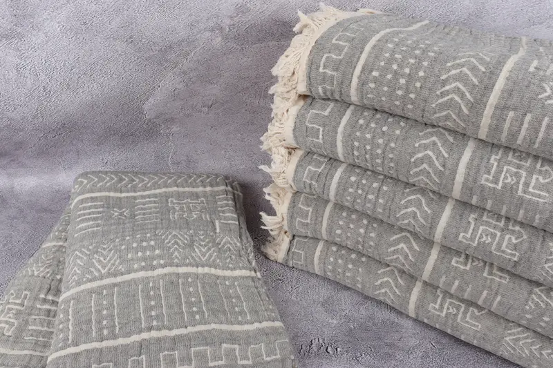 Gift For The Home Decor, Handmade Gift, 92x80 Cotton Ethnic Design Towel, Woven Throw Blanket, Custom Wedding Gifts, Bridal Shower Gift - 2