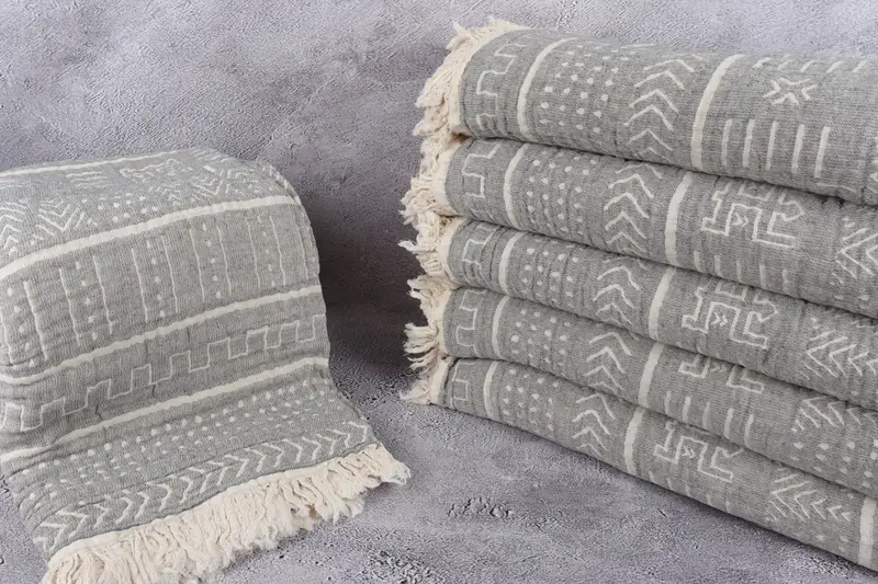Gift For The Home Decor, Handmade Gift, 92x80 Cotton Ethnic Design Towel, Woven Throw Blanket, Custom Wedding Gifts, Bridal Shower Gift - 3