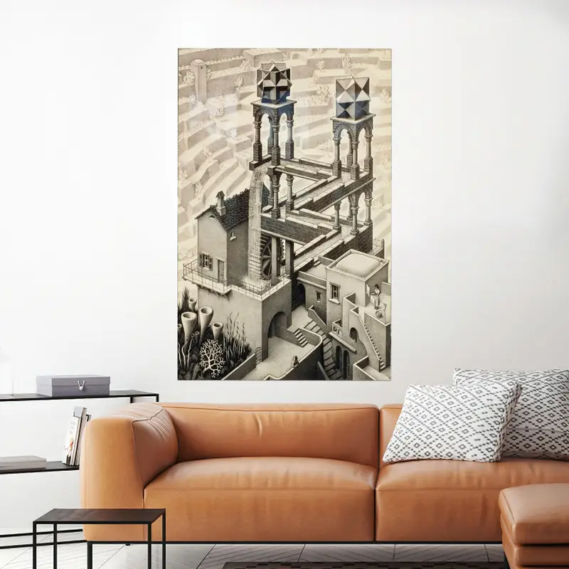 エッシャーにインスピレーションを得たプリントガラス: モダンでシュールな抽象的なエレガンス