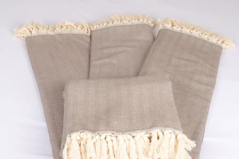 Throw Blanket, Personalized Gifts, 100x80 Cotton Herringbone Towel, Organic Throw, Decorative Bedspread, Wedding Favors, Gift For Mom - 5