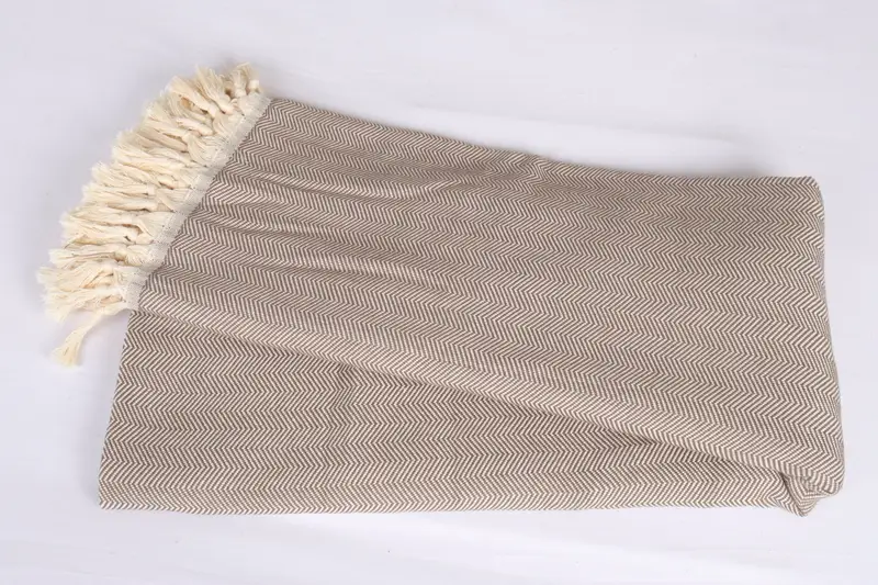 Throw Blanket, Personalized Gifts, 100x80 Cotton Herringbone Towel, Organic Throw, Decorative Bedspread, Wedding Favors, Gift For Mom - 6