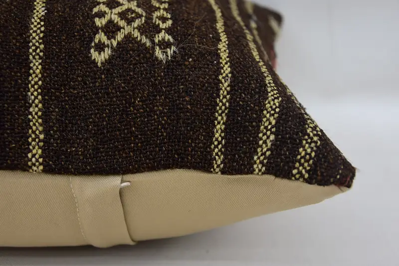Ev Dekoru Yastığı, Yastık, Araba Yastığı, Etnik Kilim Halısı Yastığı, Boho Yastık Sahtekar Kapağı, Vintage Atma Yastığı, 14x14 Kahverengi Yastık - 5