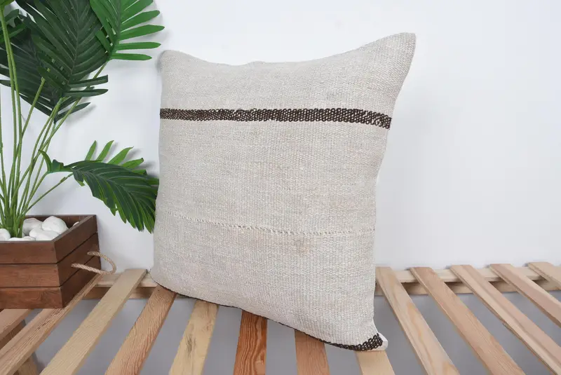 Cushion Cover, Gift Pillow, Patio Cushion Cover, Pillow for Couch, Ikat Pillow Cover, 20x20 Beige Cushion, Boho Pillow Sham Cover - 5