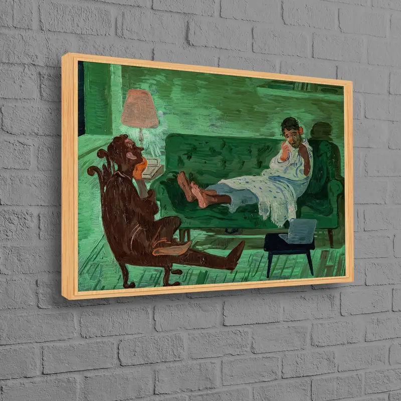 Salman Toor's 'Two Friends, Green' Printed Canvas Art