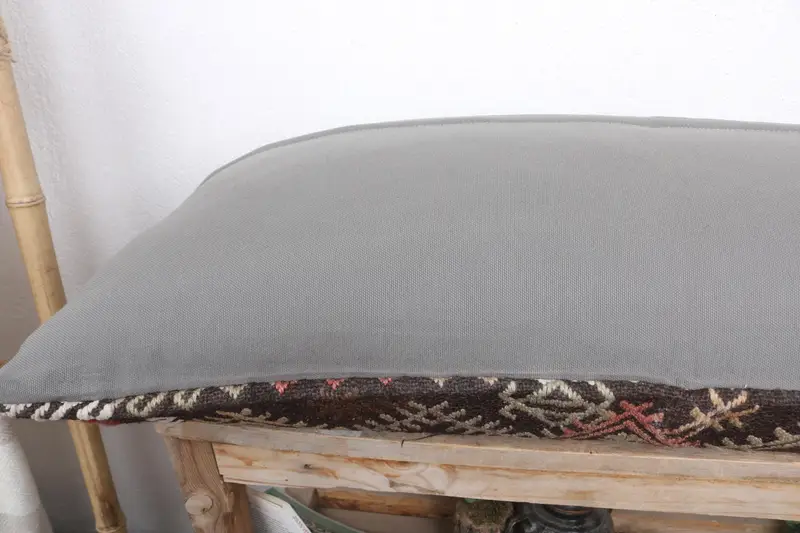 Kilim Cushion Sham, Yoga Pillow Sham, Living Room Throw Cushion Cover, Antique Pillows, Pillow Sham, 16x36 Red Pillow, Vintage Kilim Pillow - 7