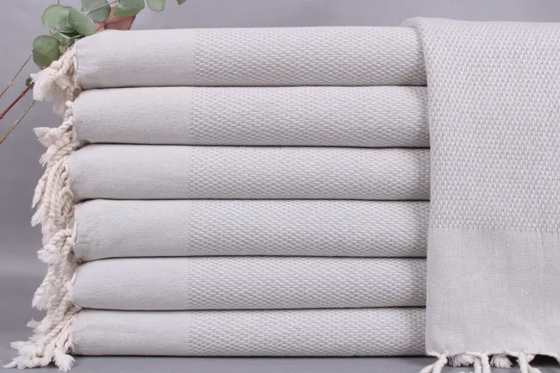 Personalized Light Gray Polka Dot Tea Towel, Kitchen & Tea Towel, 24x44 Inches