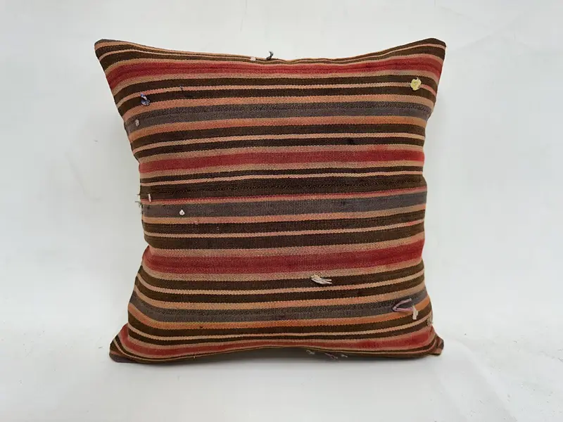 Antique Pillows, Tapestry Cushion Cover, Tapestry Pillow Case, 20x20 Brown Cushion, Pillow Case, Interior Designer Pillow, Turkish Pillow - 1