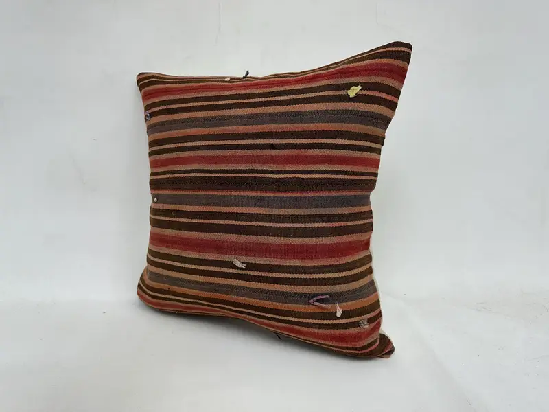 Antique Pillows, Tapestry Cushion Cover, Tapestry Pillow Case, 20x20 Brown Cushion, Pillow Case, Interior Designer Pillow, Turkish Pillow - 4