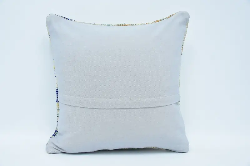 Home Decor Pillow, Interior Designer Pillow, Pillow Case, Crochet Pattern Pillow, Kilim Pillow Cover, 18x18 Yellow Cushion Cover - 6