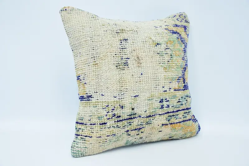 Home Decor Pillow, Interior Designer Pillow, Pillow Case, Crochet Pattern Pillow, Kilim Pillow Cover, 18x18 Yellow Cushion Cover - 3