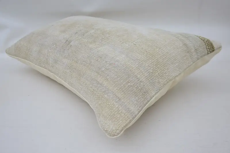 Pillow for Couch, Accent Cushion Case, 12x20 Beige Cushion Case, Kilim Rug Cushion, Vintage Pillow, Turkish Kilim Pillow, Pillow Case - 6