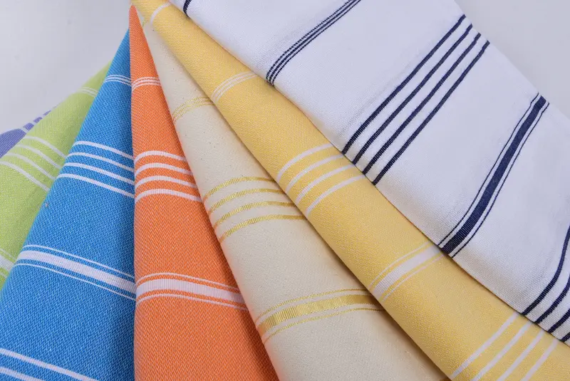 Bridal Shower Gift, Monogram Blanket, Organic Throw, Couch Blanket, Bachelorette Party Favors, Wedding Anniversary Gift, 96x80 Cotton Striped Towel - 5