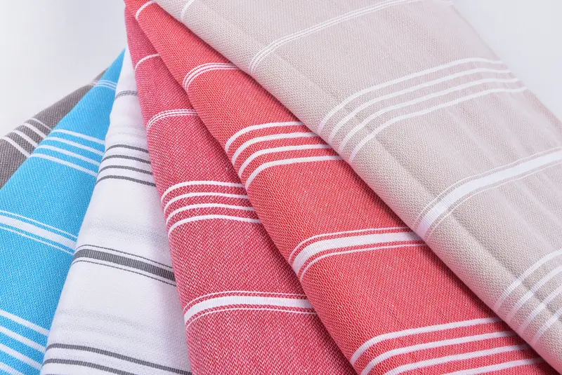 Bridal Shower Gift, Monogram Blanket, Organic Throw, Couch Blanket, Bachelorette Party Favors, Wedding Anniversary Gift, 96x80 Cotton Striped Towel - 7