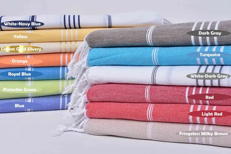 Bridal Shower Gift, Monogram Blanket, Organic Throw, Couch Blanket, Bachelorette Party Favors, Wedding Anniversary Gift, 96x80 Cotton Striped Towel - 1
