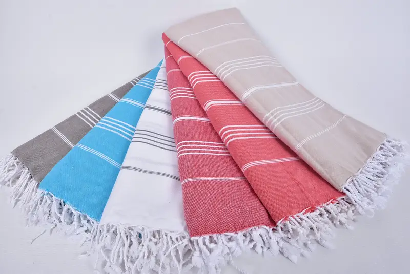 Bridal Shower Gift, Monogram Blanket, Organic Throw, Couch Blanket, Bachelorette Party Favors, Wedding Anniversary Gift, 96x80 Cotton Striped Towel - 6