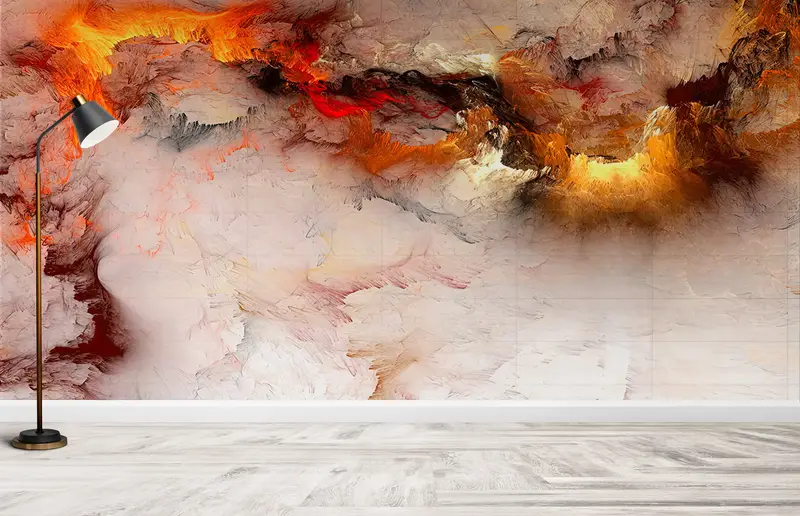 Abstract Cloudy Wall Art, Modern Wallpaper, Abstract Wall Paper, Cloudy Wallpaper, Luxury Mural, - 1
