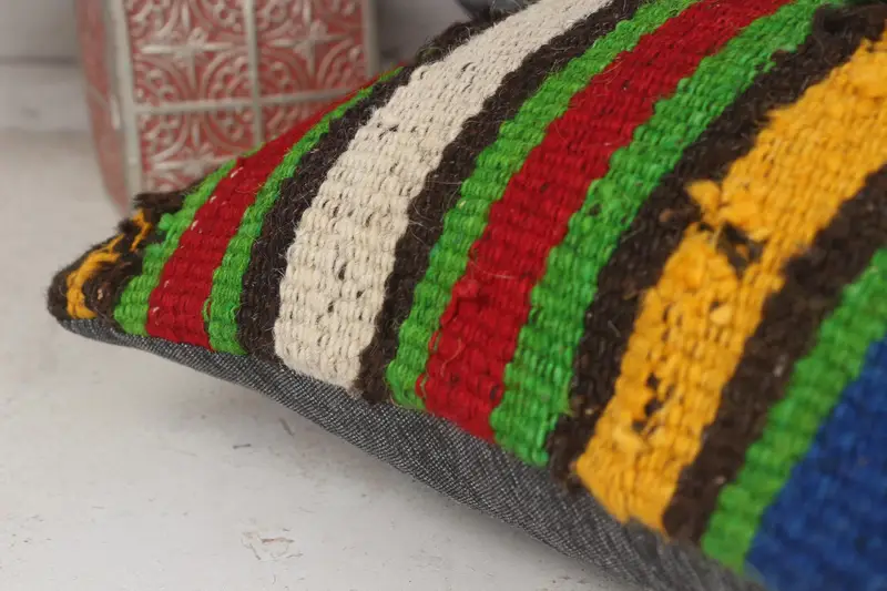 14x14 Green Cushion, Cushion Case, Pillow for Couch, Kilim Rug Cushion Cover, Bed Cushion Case, Handmade Kilim Cushion, Pillow for Sofa - 7