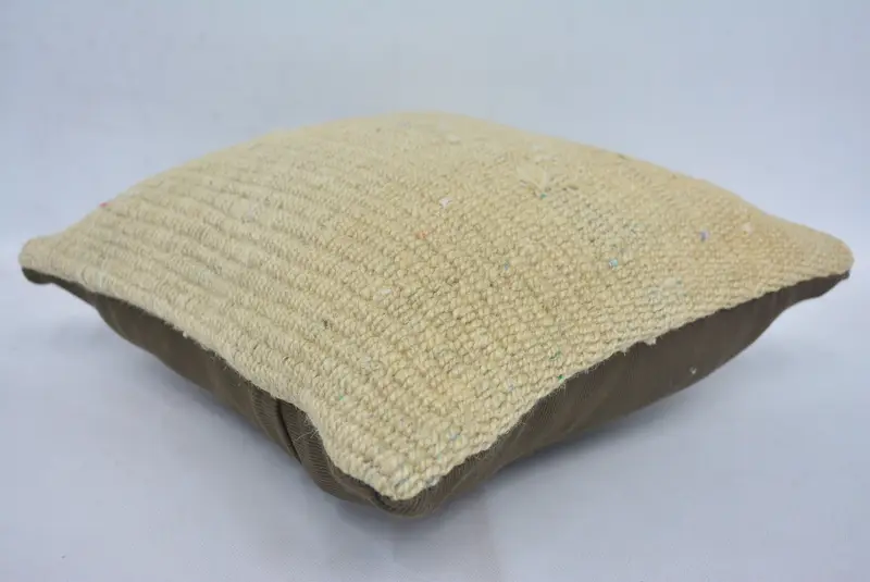 Pillow Cover, 12x12 Beige Pillow Sham, Pillow for Sofa, Kilim Pillow Cover, Sustainable Cushion Cover, Home Decor Pillow - 6