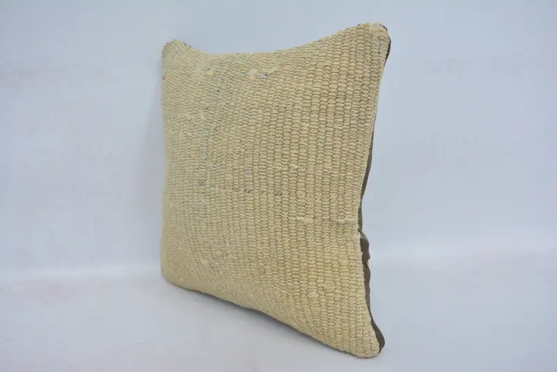 Pillow Cover, 12x12 Beige Pillow Sham, Pillow for Sofa, Kilim Pillow Cover, Sustainable Cushion Cover, Home Decor Pillow - 4
