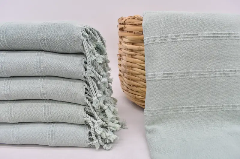 Handmade Green Turkish Tie Dye Beach Towel, 67x36 Inches