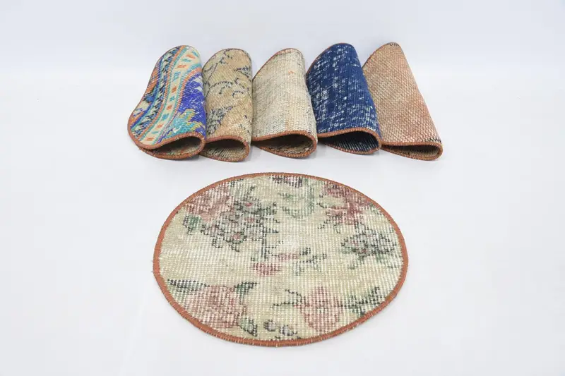 ボヘミアン ブルー & ベージュ 30 インチ プレースマット、お祭りボヘミアン スタイル プレースマット