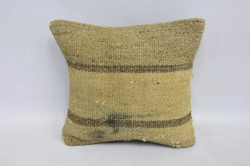 Home Decor Pillow, 12x12 Beige Pillow Cover, Kilim Pillow, Tapestry Cushion Case, Cushion Case, Kilim Pillow Cover - 1