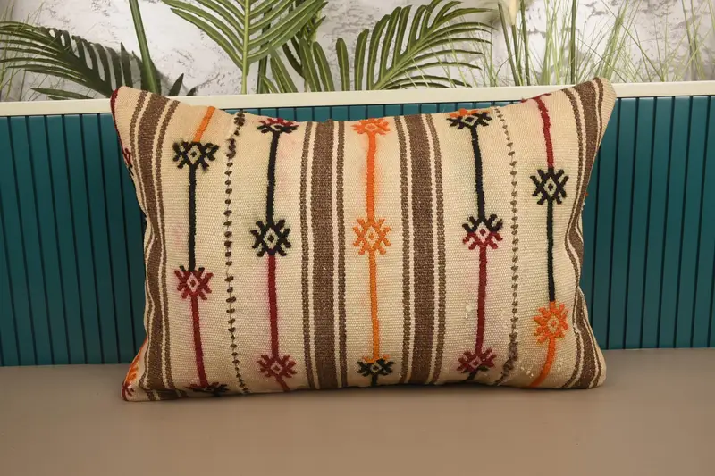 Home Decor Vintage Cushion Cover, Beige 16x24 inch Gift Euro Sham - 1
