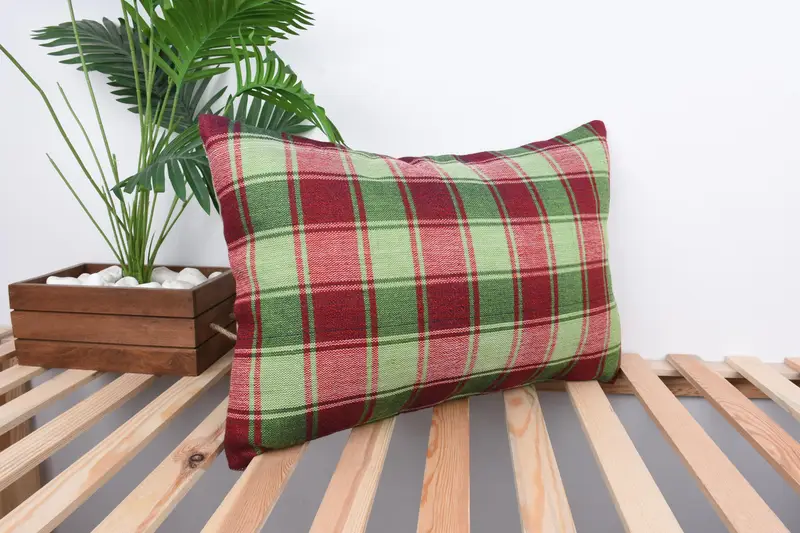 Vintage Pillow, Colorful Cushion, Car Pillow Cover, Handmade Kilim Cushion, 16x24 Red Cushion Case, Pillow for Sofa, Pillow Cover, Meditation Pillow - 4