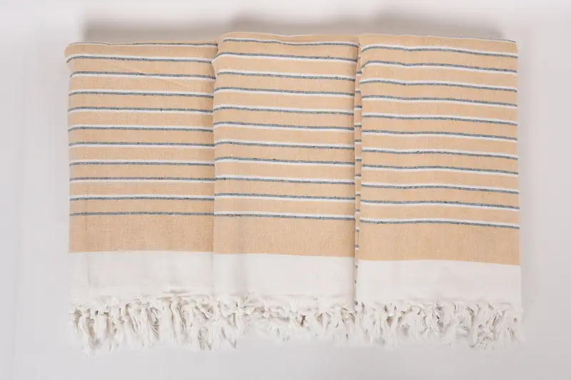 Bachelorette Party Gift, Sand-Resistant Peshtemal, Guest Towel, Beach Towel Gift, Christmas Favors, 68x40 Cotton Striped Terry Towel, Handmade Gift - 7