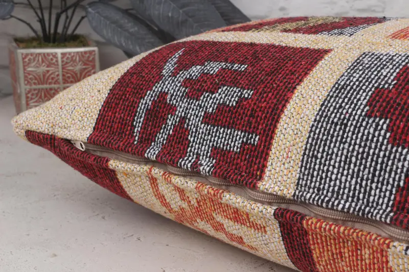 Vintage Kilim Pillow, 16x36 Beige Cushion, Pillow Case, Cotton Pillow Case, Turkish Pillow, Vintage Pillow, Decorative Pillow Cover - 6