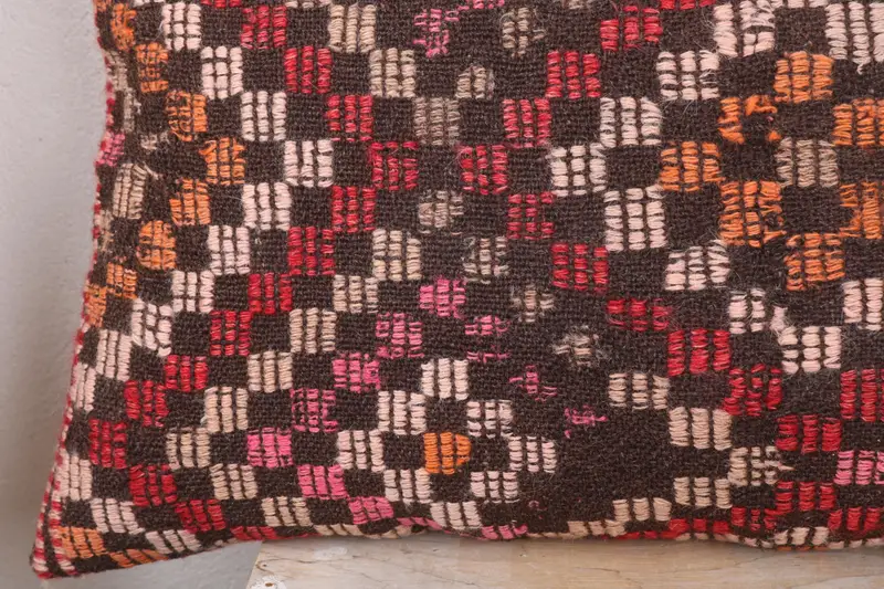 Meditation Pillow, Cushion Case, Interior Designer Pillow, Gift Pillow, 16x43 Red Pillow, Throw Kilim Pillow, Ethnic Pillow Cover Pillow Case - 3